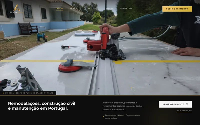 Página inicial do site Alcance Flexível