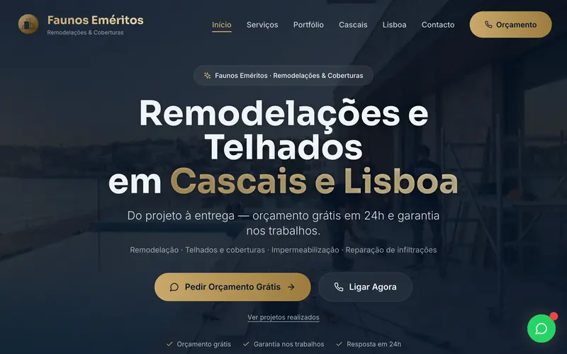 Página inicial do site Faunos Eméritos