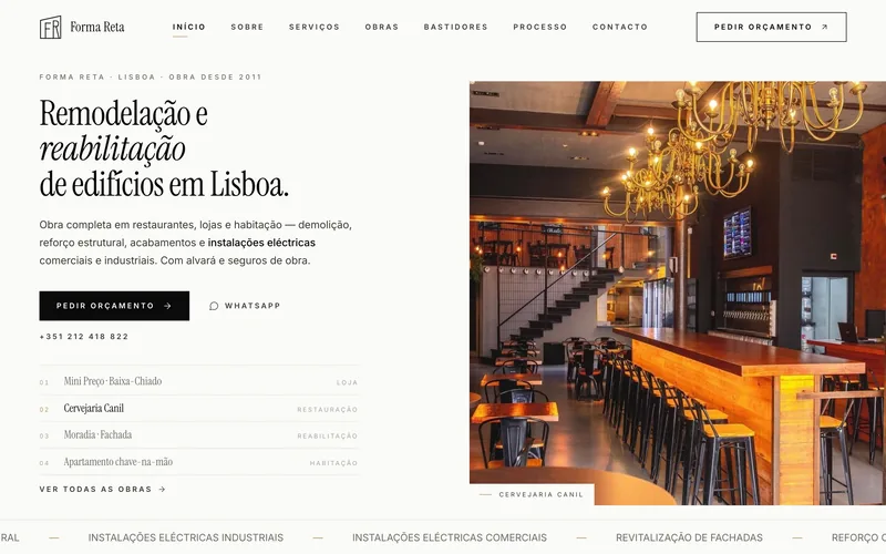 Homepage of Forma Reta (formareta.pt)