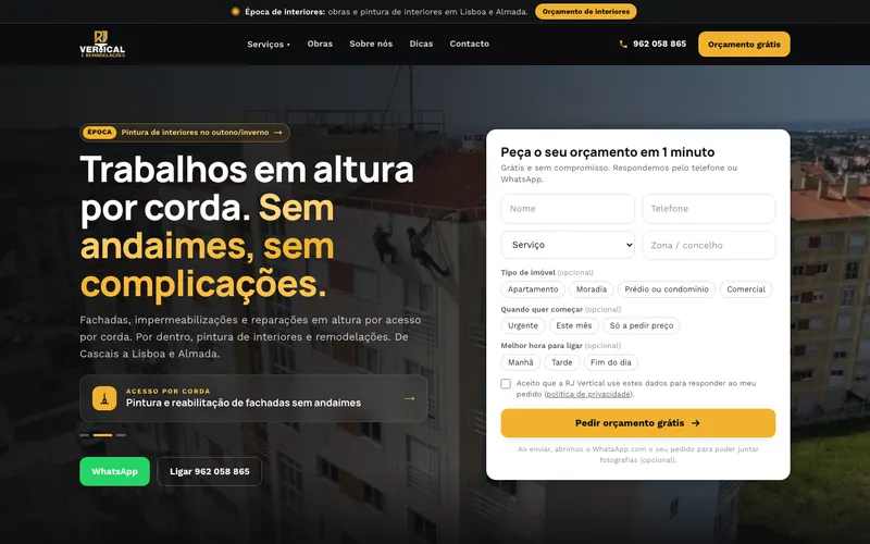 Homepage of RJ Vertical (rjvertical.com)