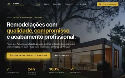Miniatura do site de Soares Remodelações